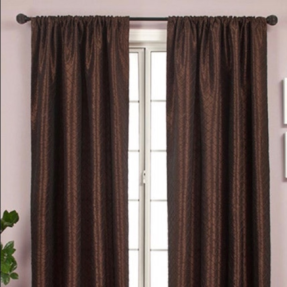 Faux Silk Taffeta Pintuck Window Curtains 2 Panels